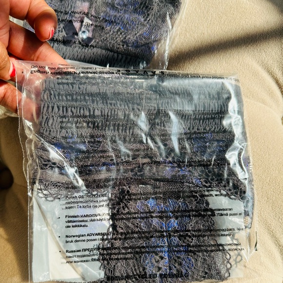 Savage X Fenty Blackened Grey Pearl Living in the Clouds Lace Brazilian Panty - Picture 13 of 14